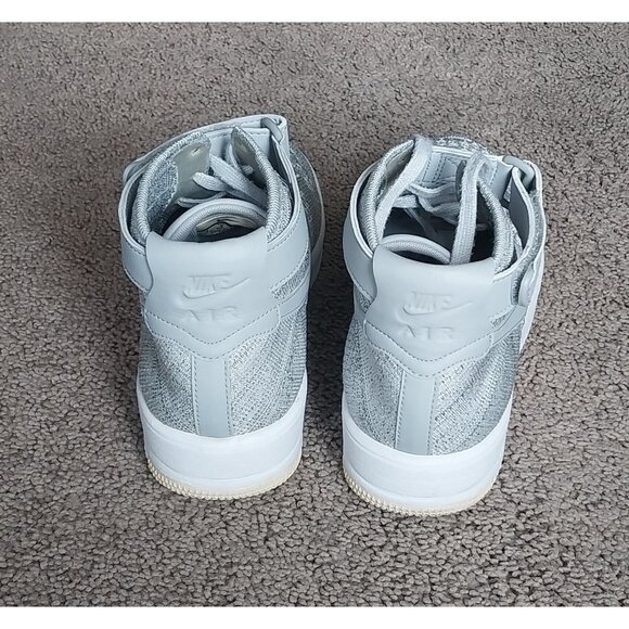 Nike Men's Air Force 1 Ultra Flyknit Mid Wolf Grey Custom Patch Size 9 - Picture 5 of 8